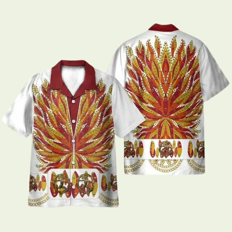 Elvis Presley Flame Cosplay Costume Hawaiian Shirt