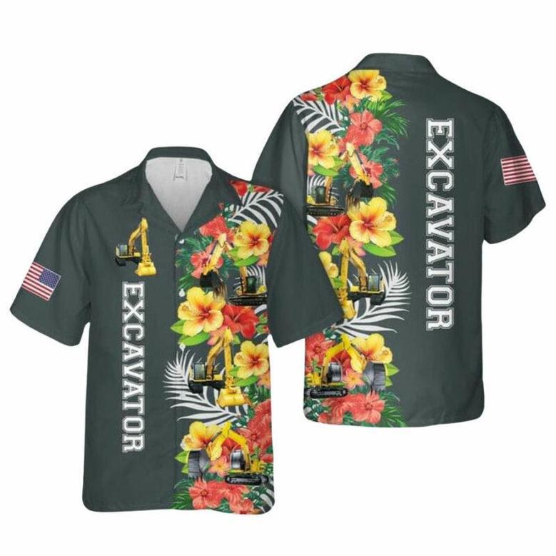 Excavator Tropical Aloha Summer Gift Hawaiian Shirt