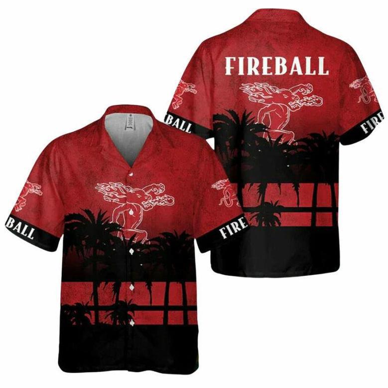 Fanmade Fireball Cinnamon Whisky Palm Hawaiian Shirt