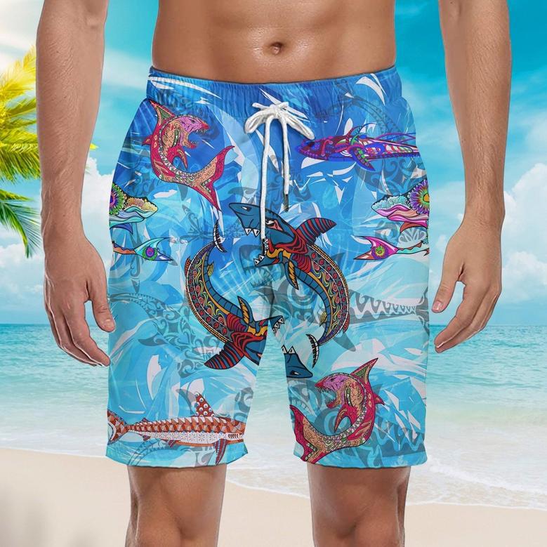 Fantastic Shark Maori Beach Shorts For Men