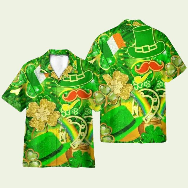 Find Everyone Is Irish On Saint Patricks Day Sparkle Shamrock Gold Green Hawaiian Shirt