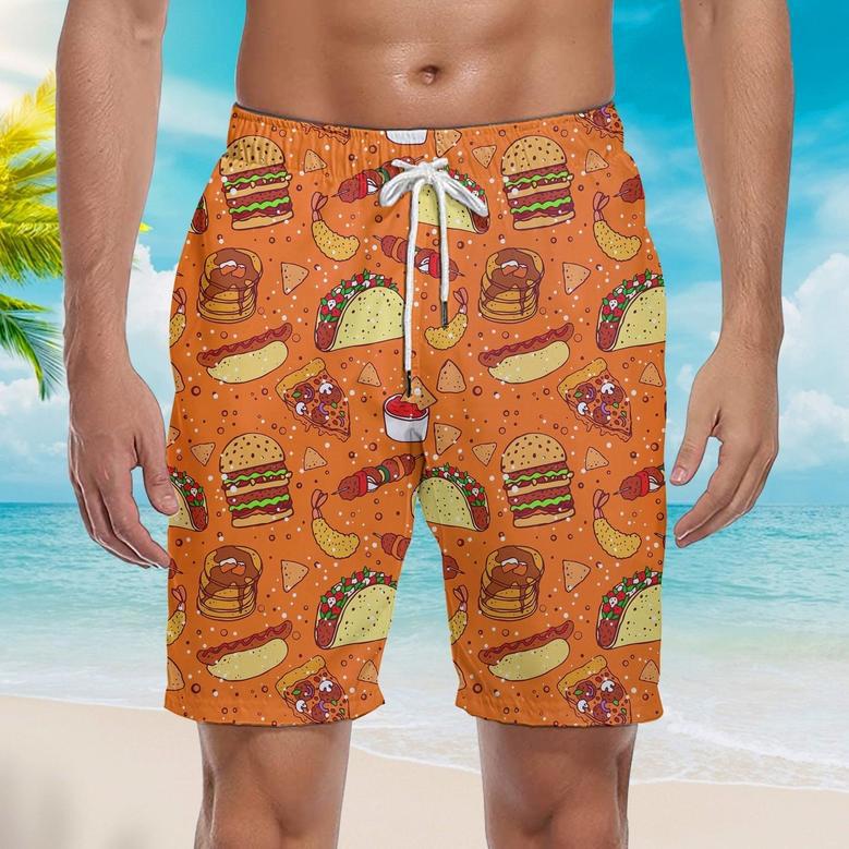 Food I Rub My Meat Beach Shorts For Men