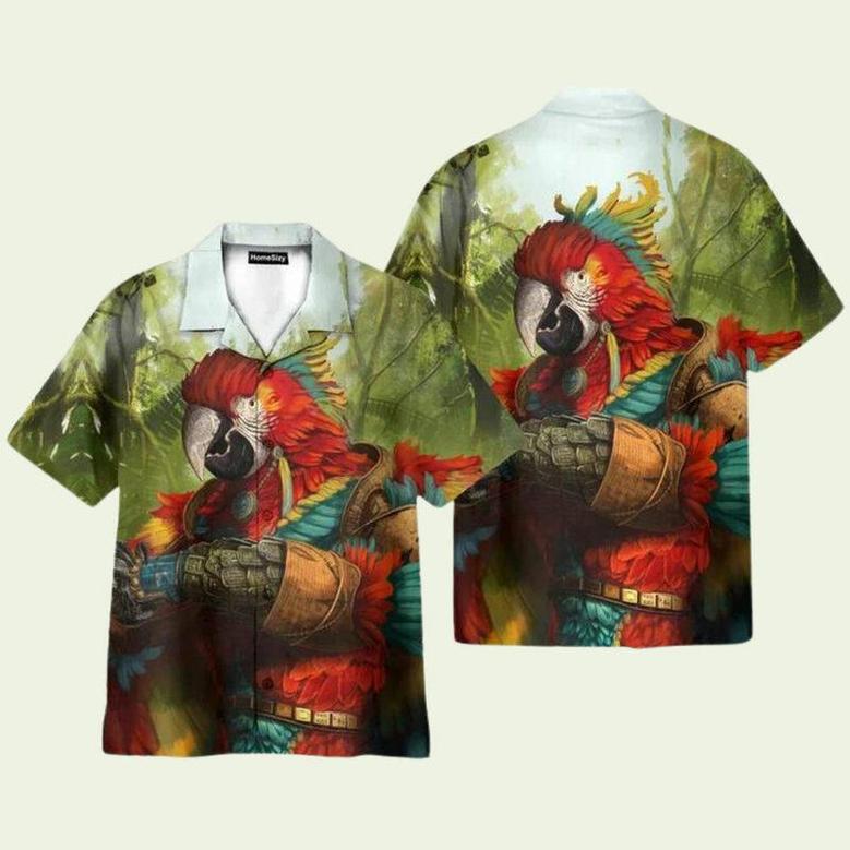 Funny Majestic Parrot Warrior Hawaiian Shirt