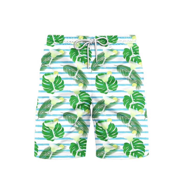 Glasses Of Margarita Cocktail Fresh Drinks Beach Shorts For Men