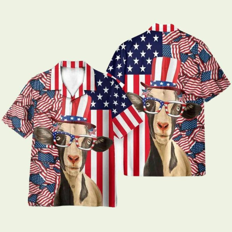 Goat July Idependence Day Hawaiian Shirt