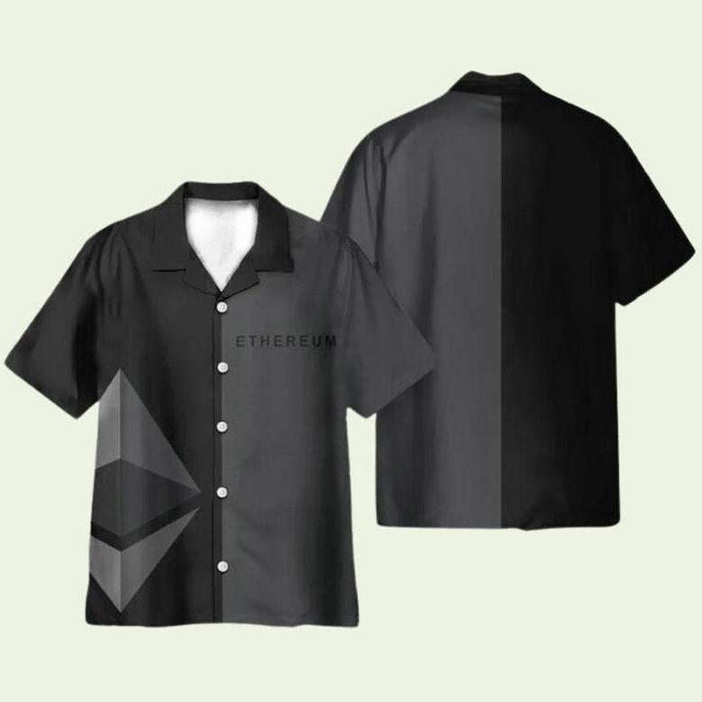 Gray And Black Ethereum Cryptocurrency Hawaiian Shirt