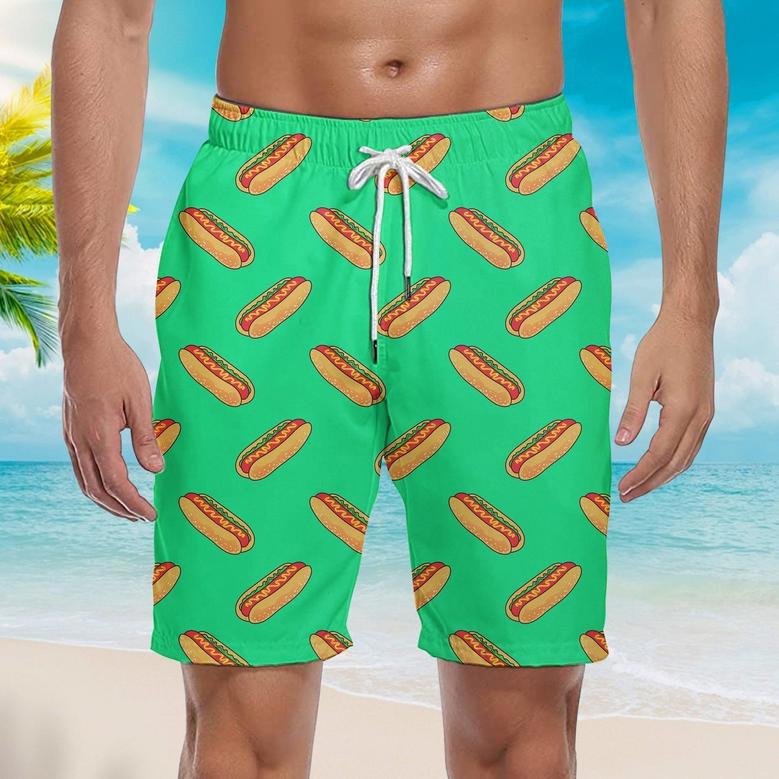 Green Hotdogs Beach Shorts For Men