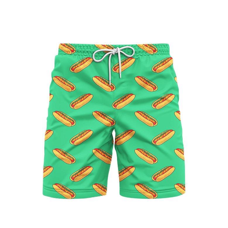 Green Hotdogs Beach Shorts For Men