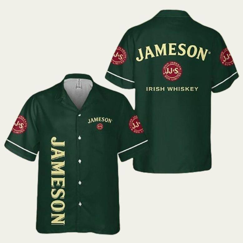 Green Jameson Irish Whiskey Party Hawaiian Shirt