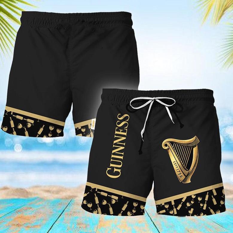 Guinness Bottle Pattern Swim Trunks