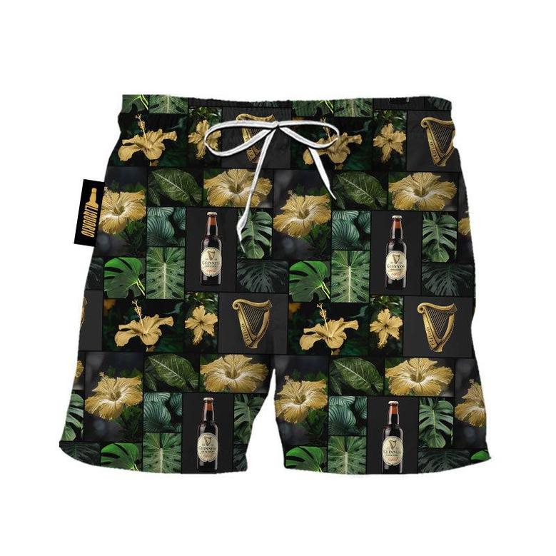 Guinness Tropical Hibiscus Flower Swim Trunks