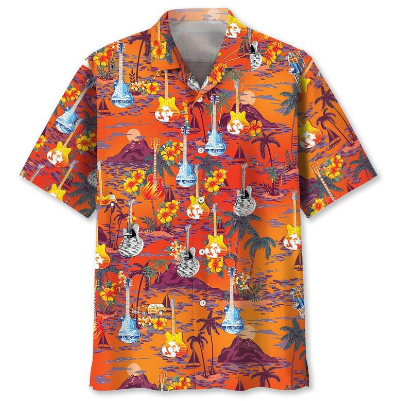 Guitar Beach Hawaiian Shirt Summer Gifts