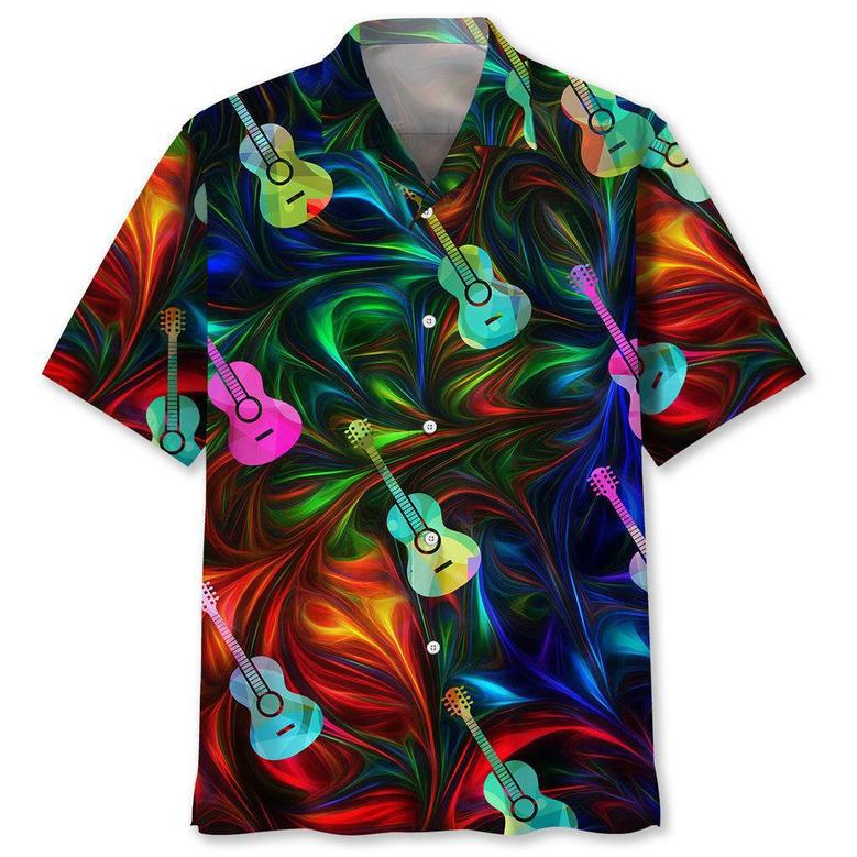 Guitar Color Hawaiian Shirt Summer Gifts