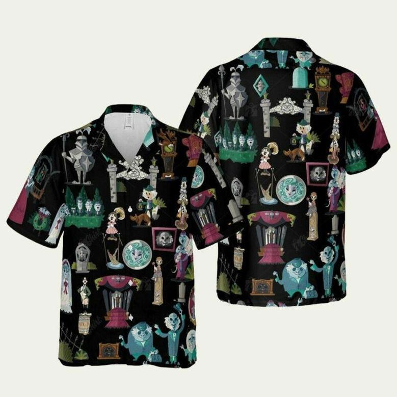 Haunted Mansion Disney Hitchhiking Ghosts Foolish Mortals Disneyland Halloween Trip Hawaiian Shirt