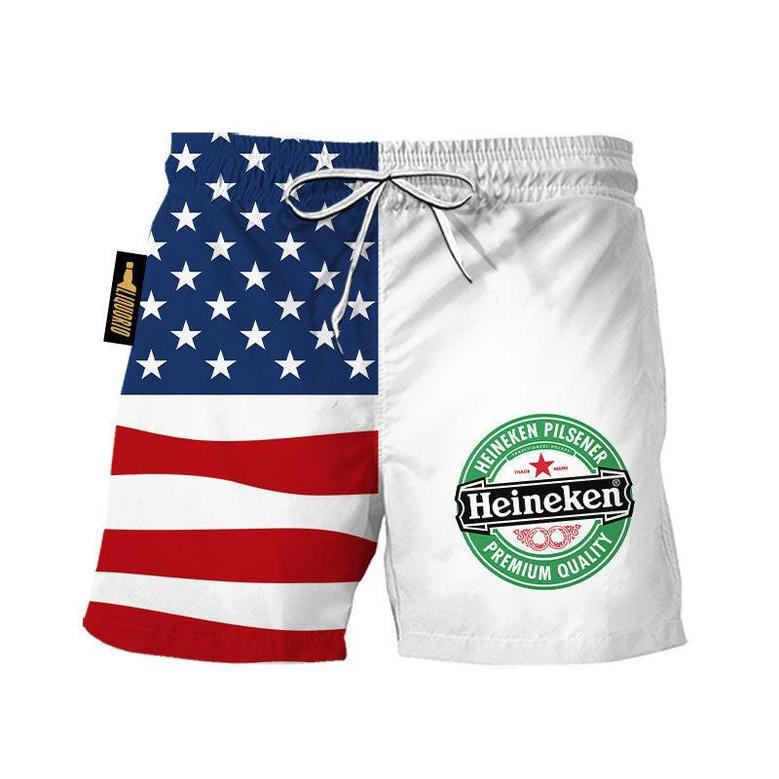 Heineken Amerian Flag Swim Trunks