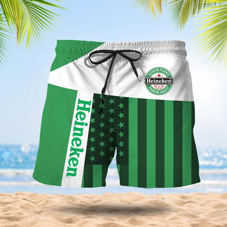 Heineken American Flag Pattern Swim Trunks