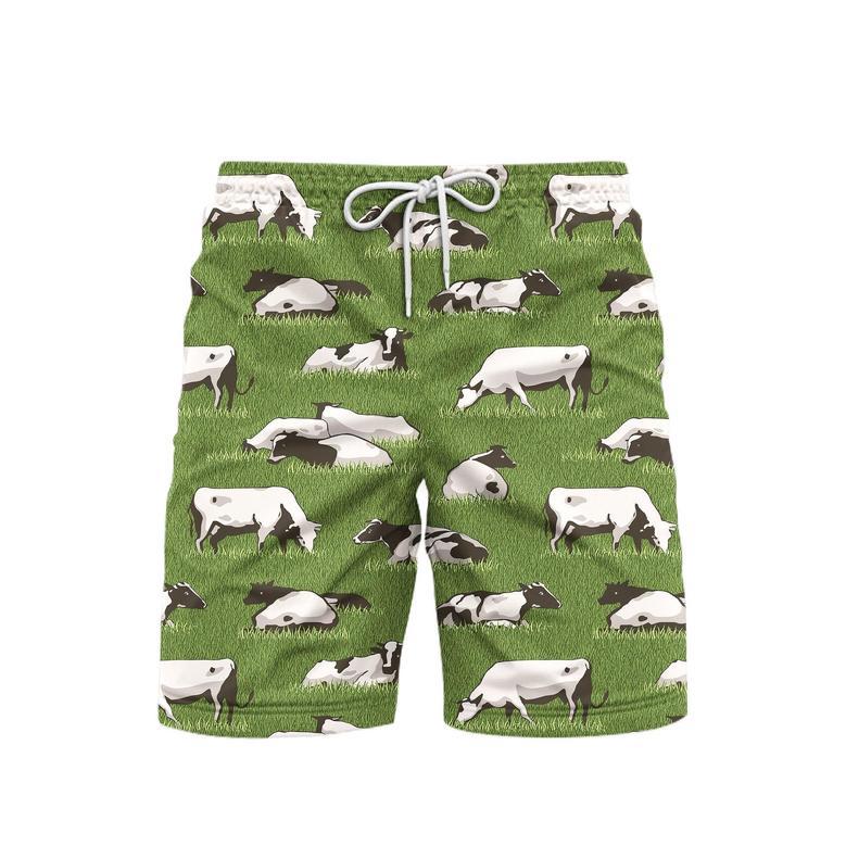 Herd Cows On The Meadow Beach Shorts For Men