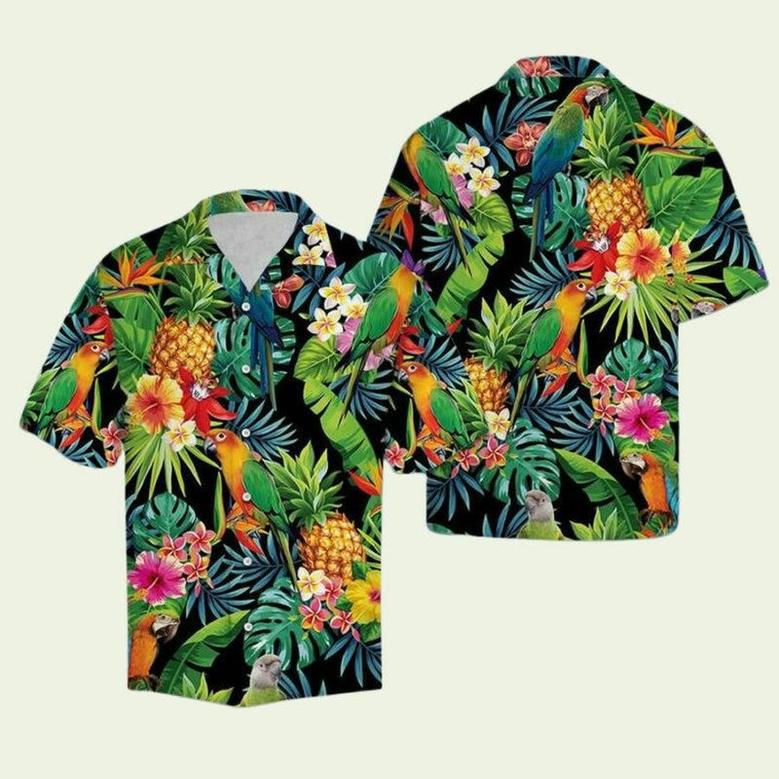 Hiding Parrot Hawaiian Shirt