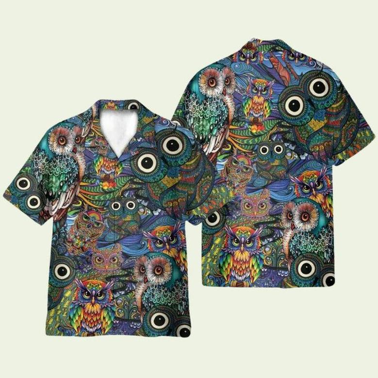 Hippie Owls Peace Life Hawaiian Shirt