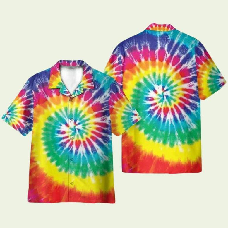 Hippie Tie Dye Style Hawaiian Shirt