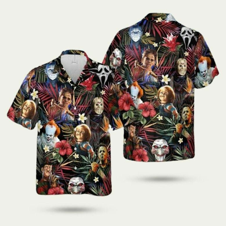 Horror Movie Characters Michael Myers Hawaiian Shirt