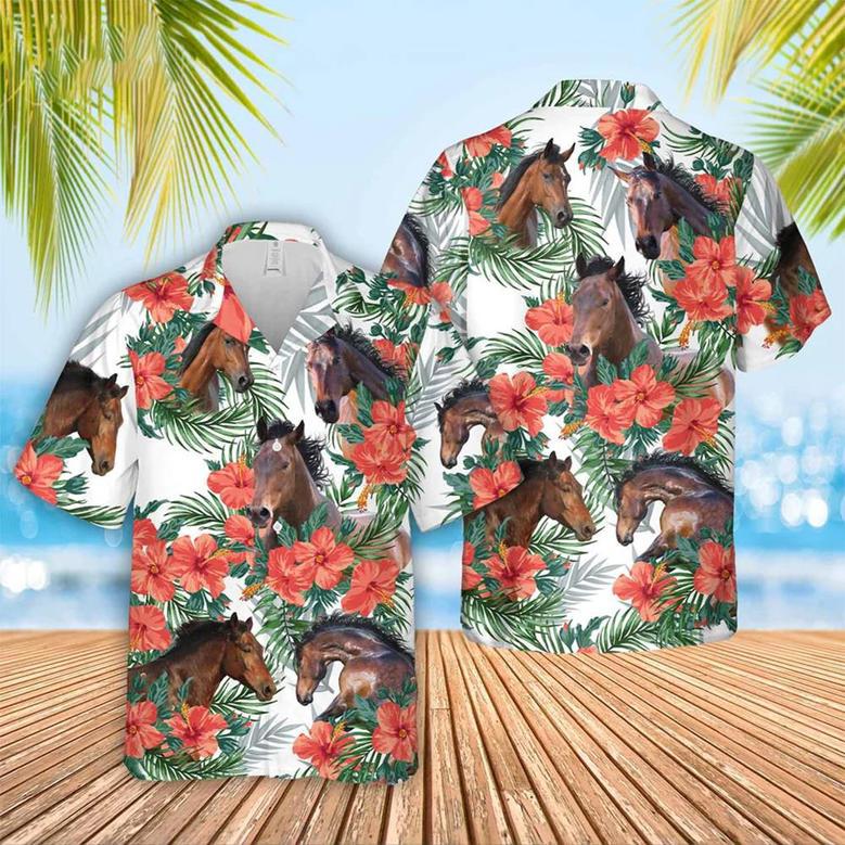 Horse Hawaiian Flowers Hawaiian Shirt Summer Gifts