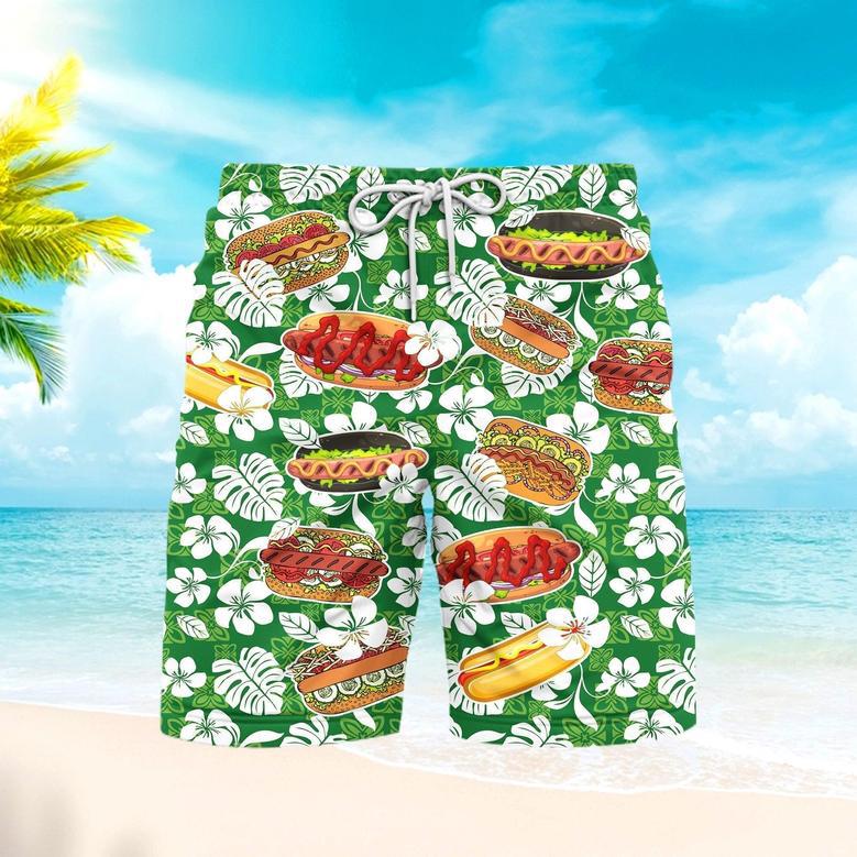 Hot Dog Tropical Beach Shorts For Men