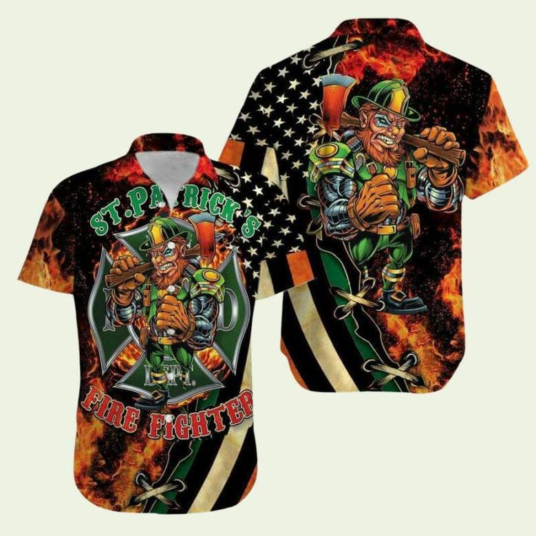 Irish Fireman Leprechaun Proud Hawaiian Shirt