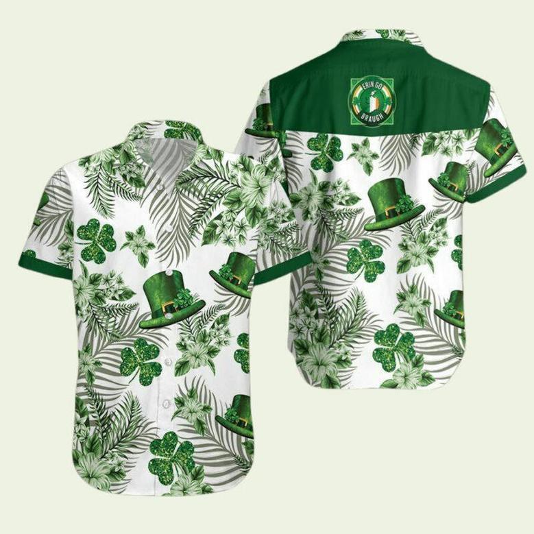 Irish St Patricks Day Green Hat And Shamrock Hawaiian Shirt