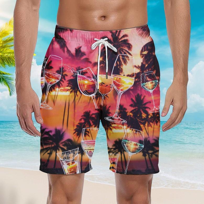 It's Time For Wine Beach Shorts For Men