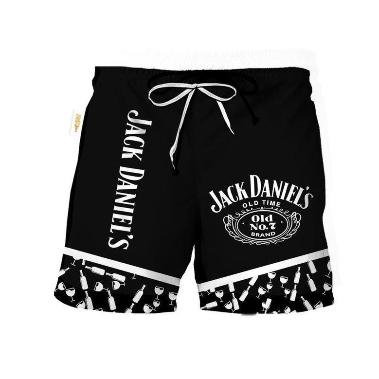 Jack Daniel's Bottle Pattern Swim Trunks