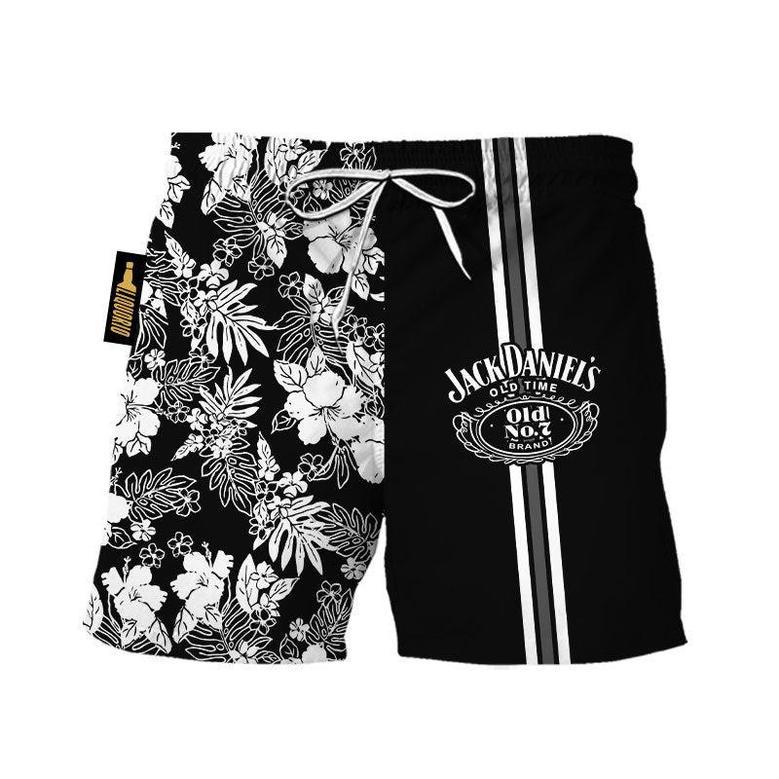 Jack Daniel's Flower Stripe Swim Trunks