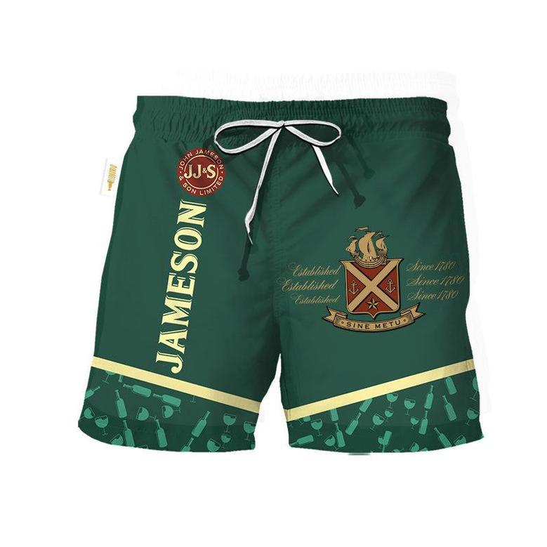 Jameson Bottle Pattern Swim Trunks