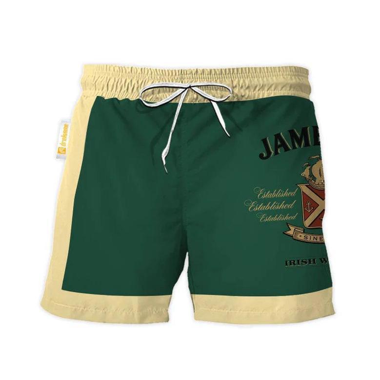 Jameson Green Beige Basic Swim Trunks