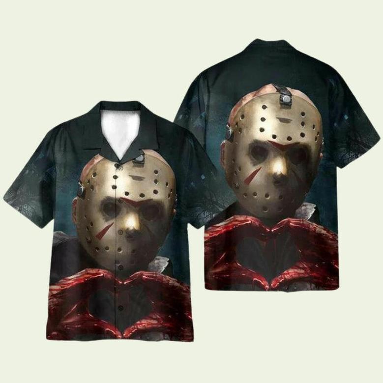 Jason Loves You Horror Movie Cosplay Costume Hawaiian Shirt