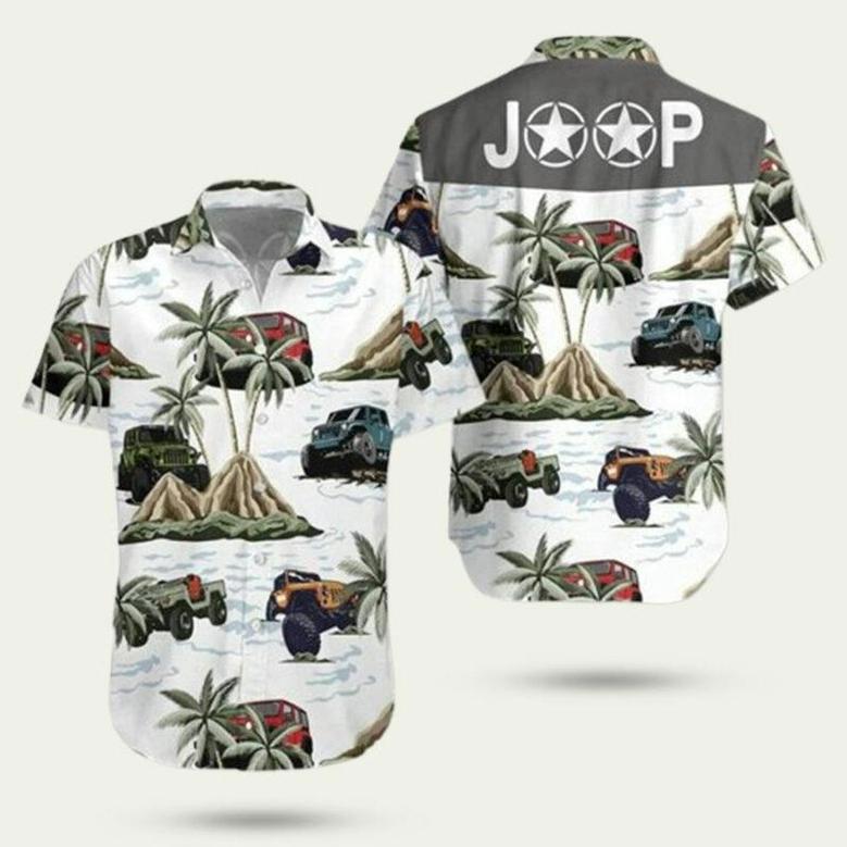 Jeep Car Palm Tree Stars Hawaiian Shirt