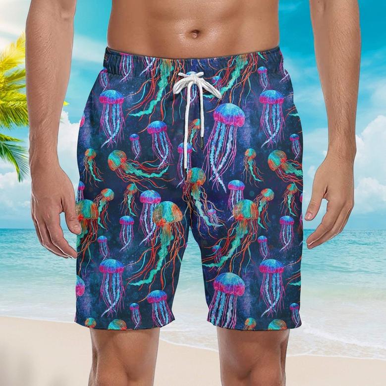 Jellyfish Neon Undersea Beach Shorts For Men