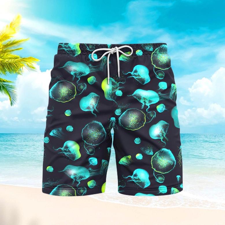 Jellyfish Sea Creatures Beach Shorts For Men