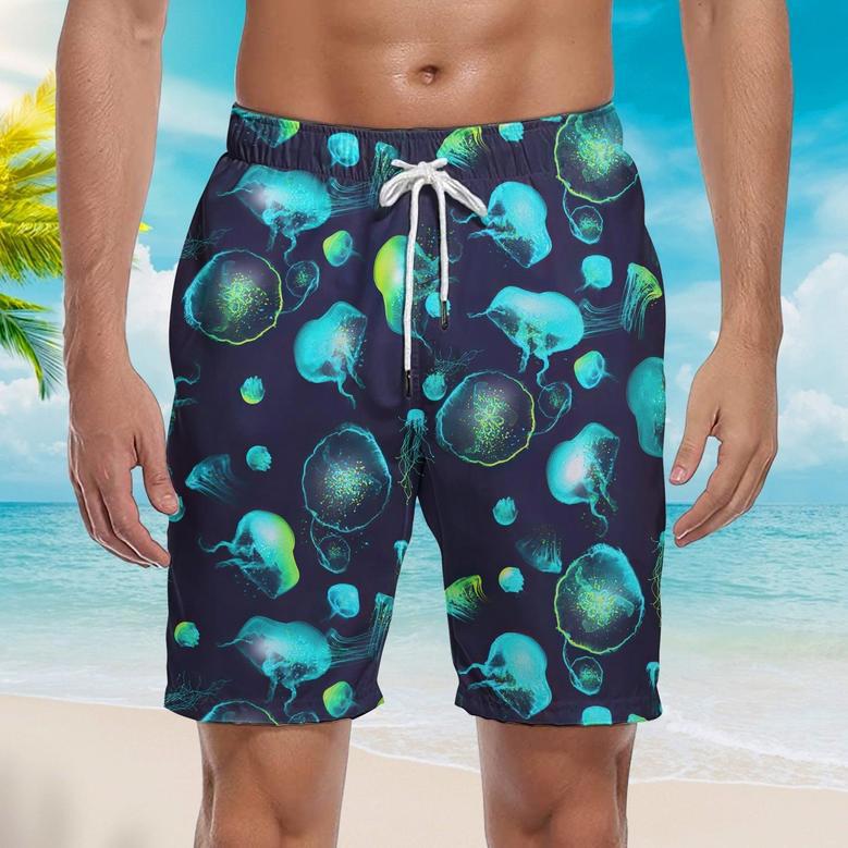 Jellyfish Sea Creatures Beach Shorts For Men