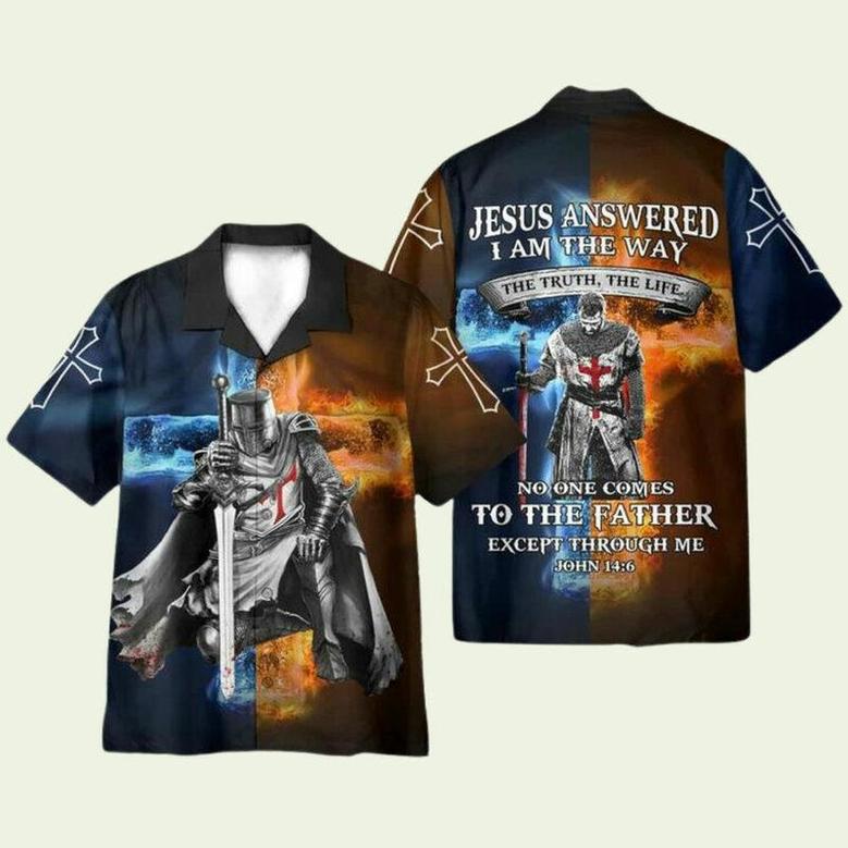 Jesus Answer I Am The Way The Truth The Life Knight Templar Christian God Hawaiian Shirt