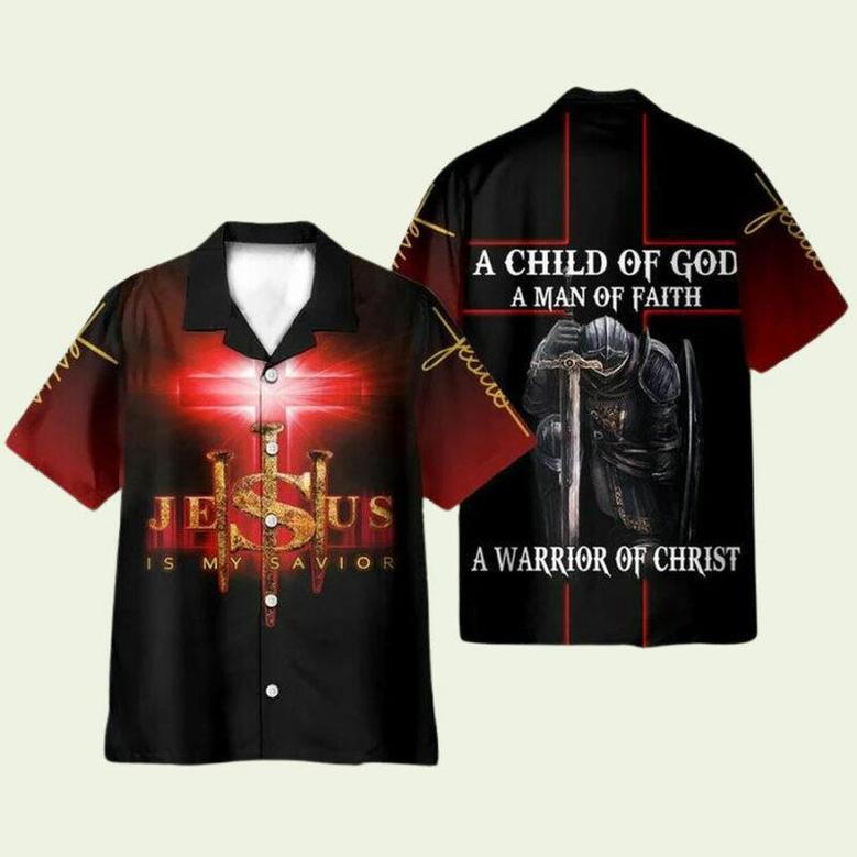 Jesus Is My Savior A Child Of God A Man Of Faith Red Hawaiian Shirt