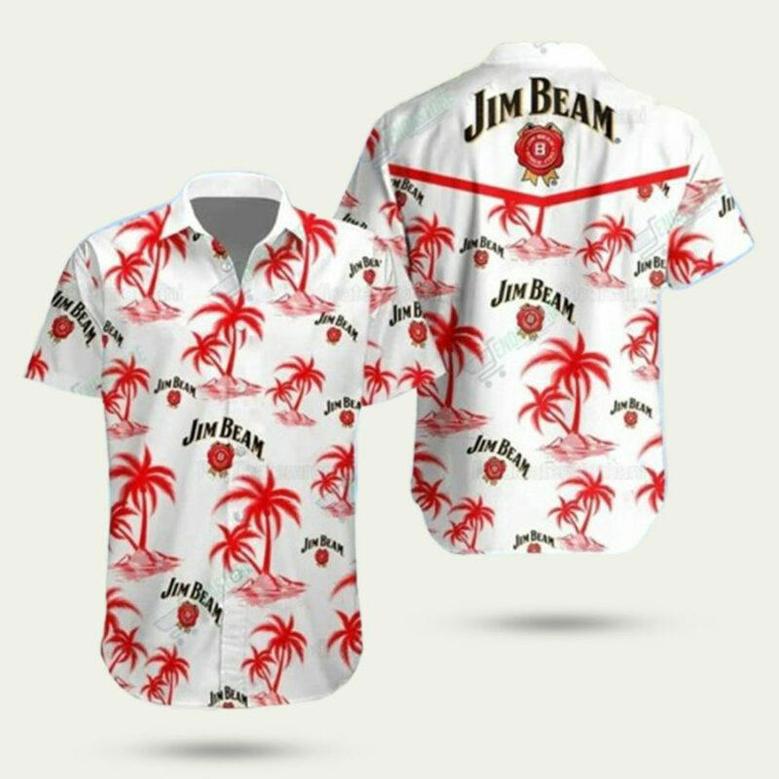 Jim Beam Coconut Trees Hawaiian Shirt