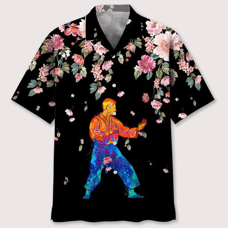 Karate Watercolors Flower Hawaiian Shirt Summer Gifts