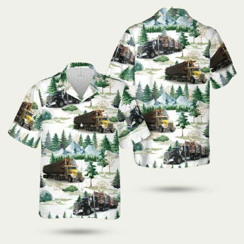 Kenworth Logging Truck Hawaiian Shirt