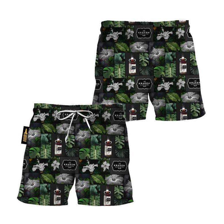 Kraken Rum Tropical Hibiscus Flower Swim Trunks