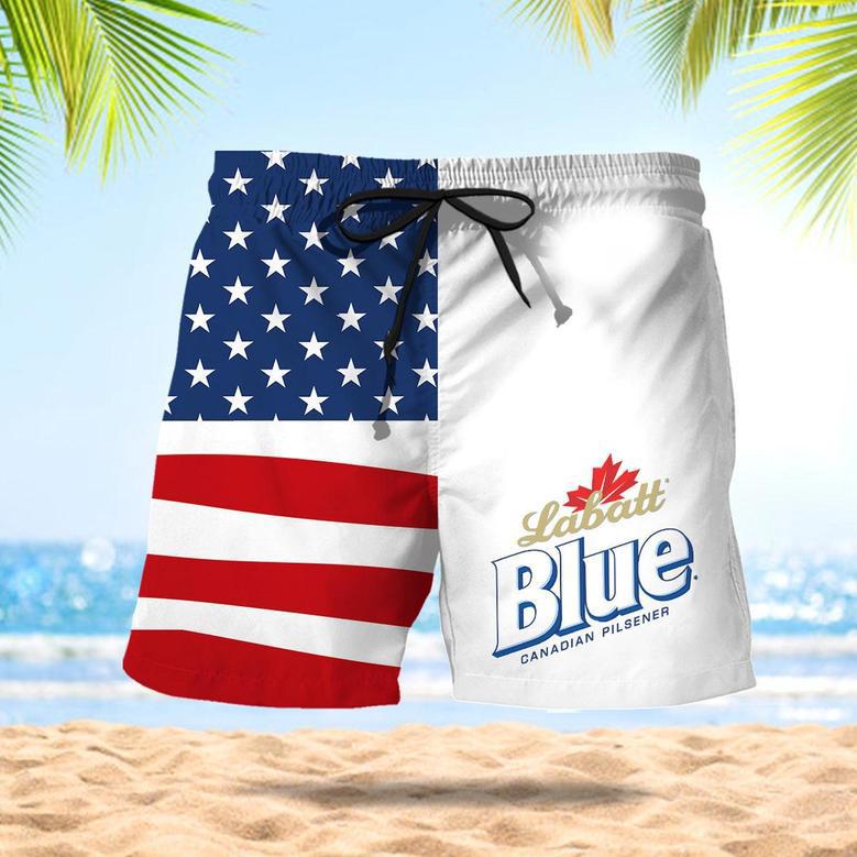 Labatt Blue American Flag Swim Trunks