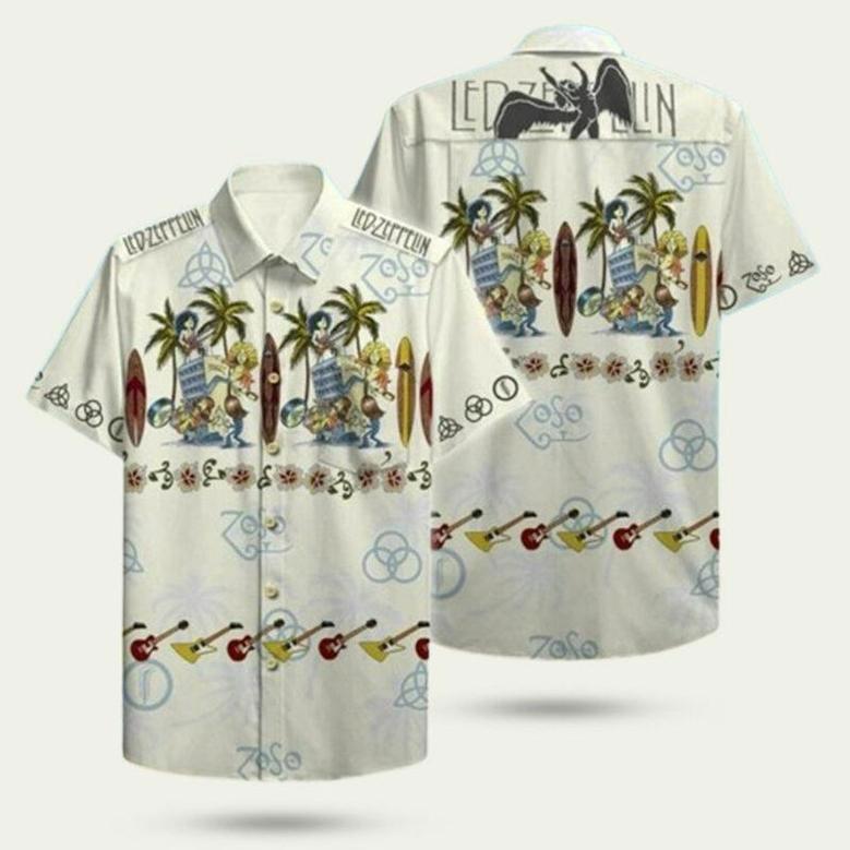 Led Zeppelin Logo Floral Hawaiian Shirt