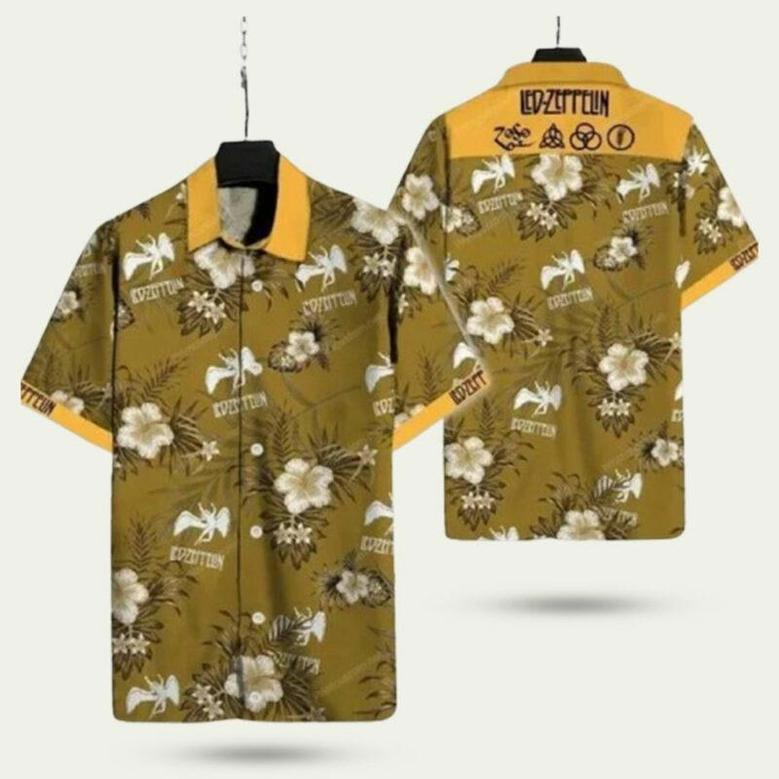 Led Zeppelin Rock Band Floral Aloha Hawaiian Shirt