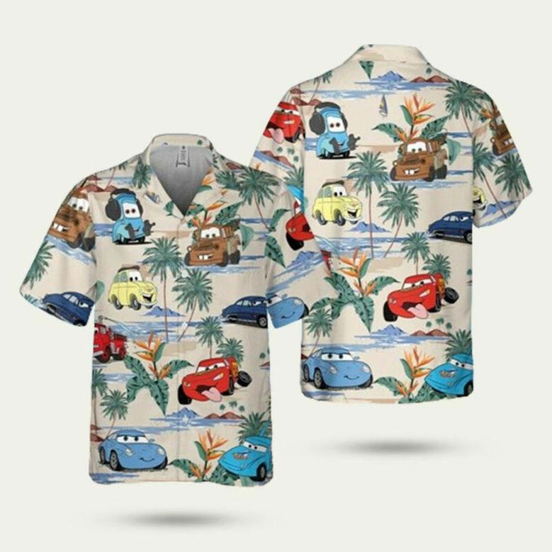 Lightning Mcqueen Doc Hudson Summer Coconut Pattern Hawaiian Shirt