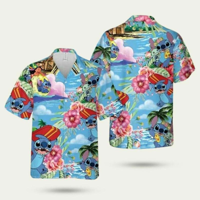 Lilo And Stitch Holiday For Surfers Summer Hawaiian Shirt